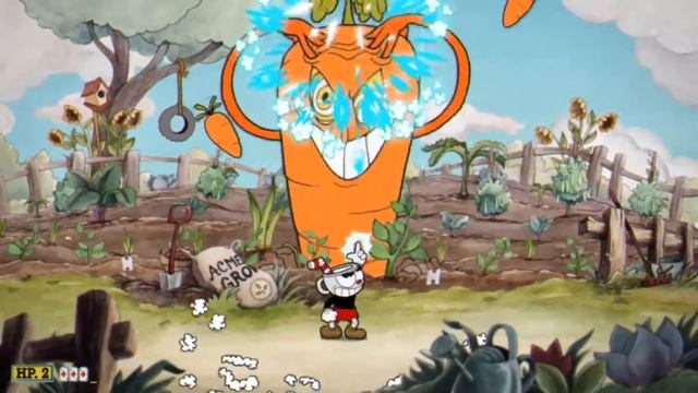 Cuphead Gameplay - Boss Battle 1: The Root Pack "Botanic Panic!" (No Commentary Walkthrough) смотреть онлайн