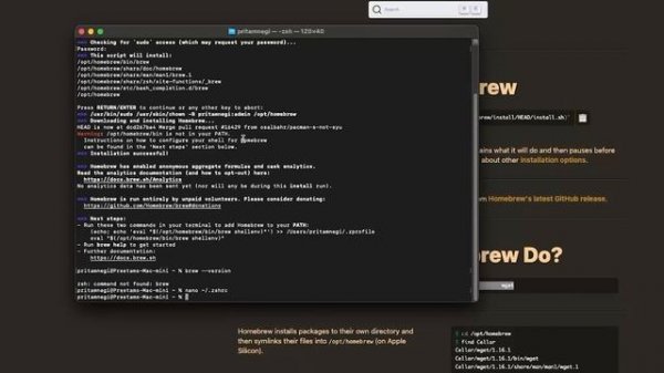 How To Fix Homebrew Installation Error " ZSH: Command Not Found: Brew"