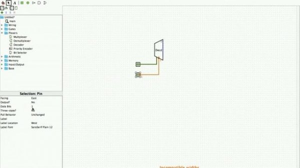 Virtual Lab - Decoder using logic gates on Logisim