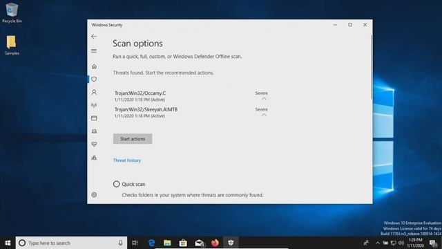 Windows Defender Antivirus Test & Review 2020 - Antivirus Security Review - High Level Test смотреть онлайн
