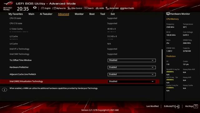 Asus ROG Strix Z590-I Gaming WiFi BIOS/UEFI 0707 смотреть онлайн
