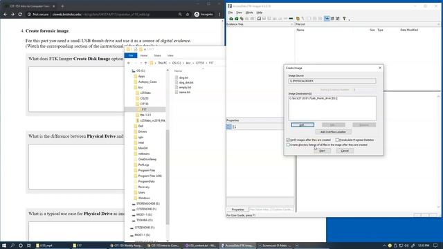 1.8 Lab F17, FTK Imager, Create Disk Image
