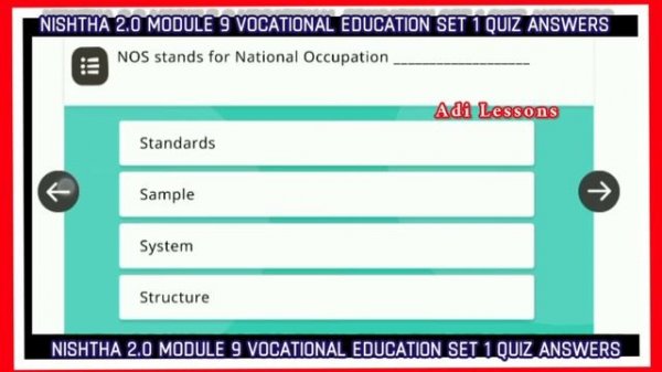 NISHTHA SECONDARY LEVEL MODULE 9 VOCATIONAL EDUCATION QUIZ ANSWERS ATTEMPT 1  20/20 NISHTHA PHASE 2