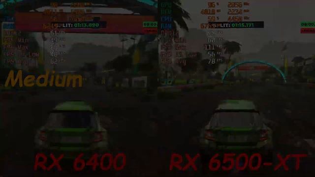 RX 6500-XT vs. RX 6400 - DIRT 5 - 1080p смотреть онлайн