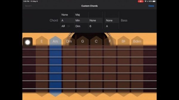 How to change guitar chords on iPad Garage Band