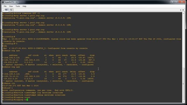 Connect GNS3 to a real network, setup NTP and Syslog to archive all commands смотреть онлайн