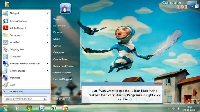 Windows 7 - Unpin an Icon from Taskbar смотреть онлайн