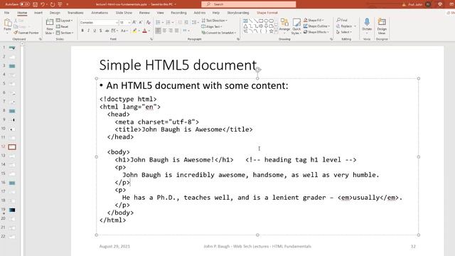 Dr. J's WTL - Lec 1 - Basic HTML, CSS, and Web Tech смотреть онлайн