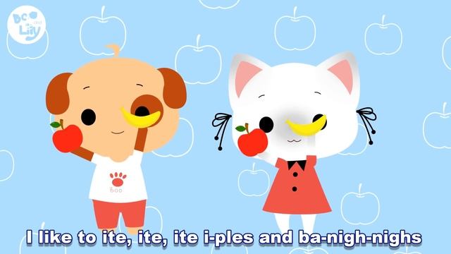 Apples and Bananas with lyrics | Vowel song | Songs for children | Songs for kids | Boo and Lily смотреть онлайн