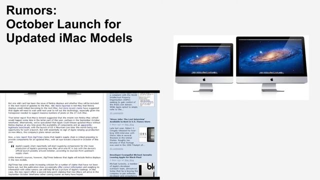 Rumors: October Launch for Updated iMac Models смотреть онлайн