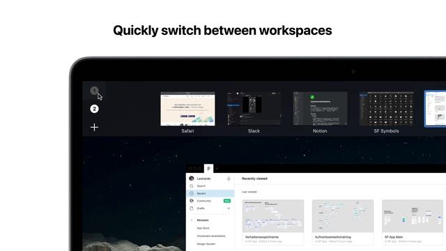 Multiple Fullscreen Workspaces concept for macOS смотреть онлайн