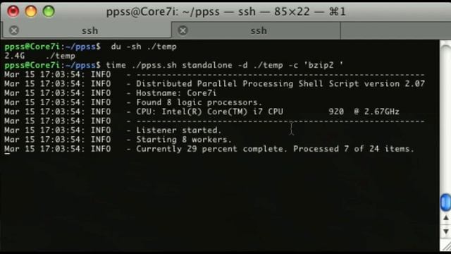 PPSS Parallel Processing Shell Script demonstration смотреть онлайн