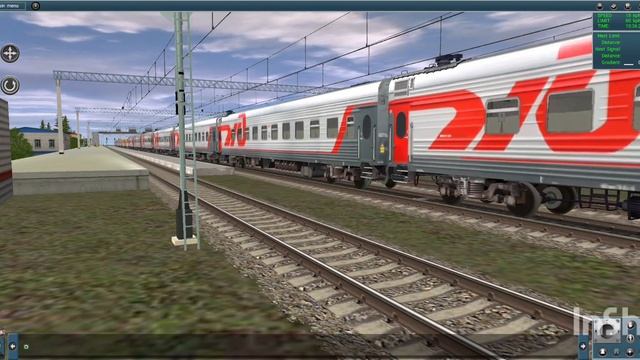 Резкое отправление ЭП2К с оригинальными звуками TRAINS android. смотреть онлайн