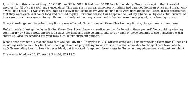 iPhone cannot be synced because there is not enough free space to hold all of the selected items смотреть онлайн