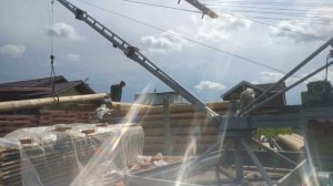 Самодельный мобильный мини-кран. Собираем сруб.