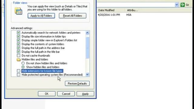 How to display known file extensions in Windows XP/Server 2003 (B) смотреть онлайн