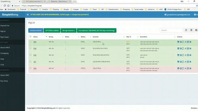 Simplemining.net VRS windows claymore hash rate comparison on RX 570 6 cards rig смотреть онлайн