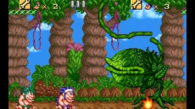 Joe & Mac Co-op (SNES) [1] - Prehistoric Shinobis смотреть онлайн