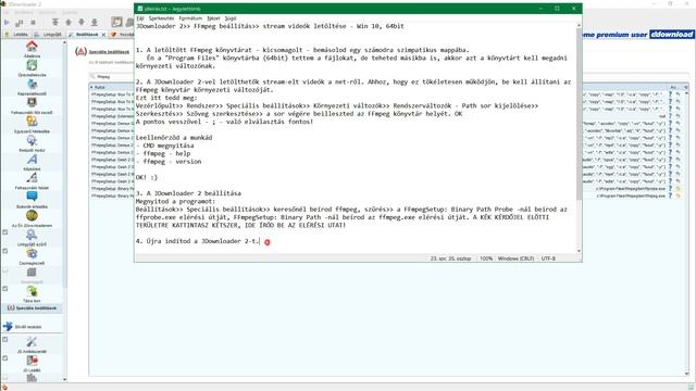 JDownloader 2- FFmpeg beállítás- stream videók letöltése - Win 10, 64bit смотреть онлайн