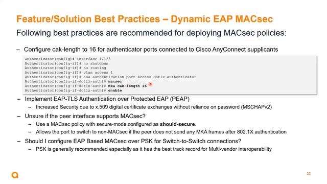 Aruba AOS-CX 10.11: Host to Switch MACsec Technical Update смотреть онлайн