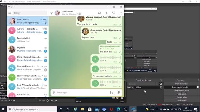 Unigram com o NVDA: Gravar e enviar uma mensagem de áudio. смотреть онлайн