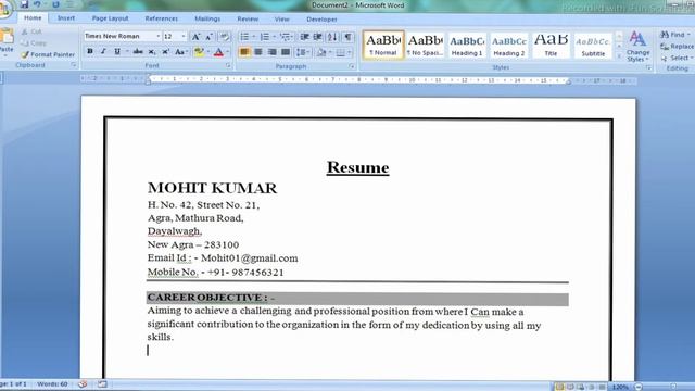 Ms Word Me Resume Kaise Banaye 2023 | How To Make Resume On Ms Word смотреть онлайн