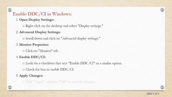 Enabling DDC/CI Function