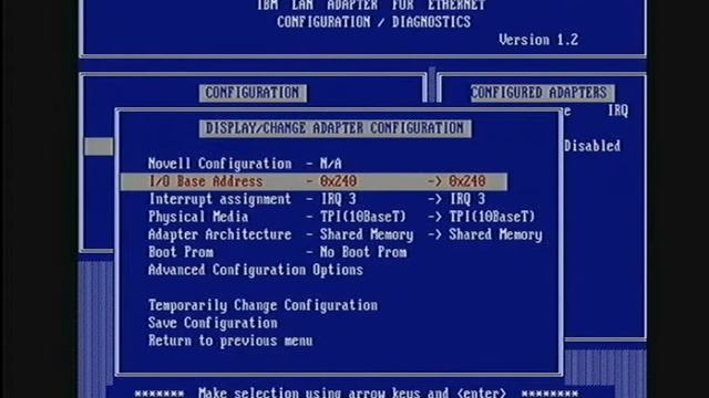 Configuring the IBM ISA Ethernet Adapter with RIPL Boot ROM смотреть онлайн