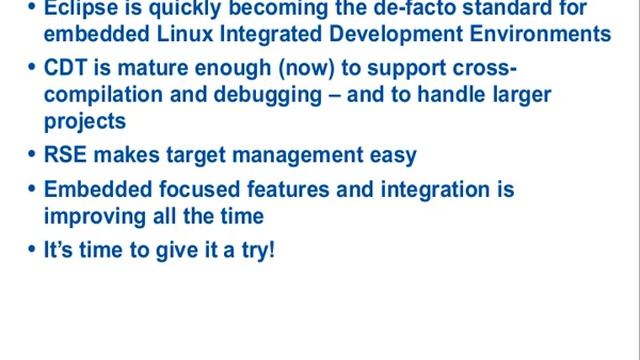 Embedded Linux Development with Eclipse - Guide смотреть онлайн