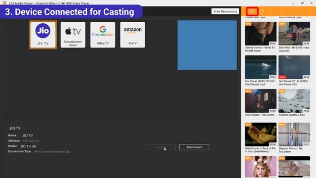 Cast All Videos to JIO TV from PC | Best UNIVERSAL VIDEO CASTING PLAYER |#cnxplayer смотреть онлайн
