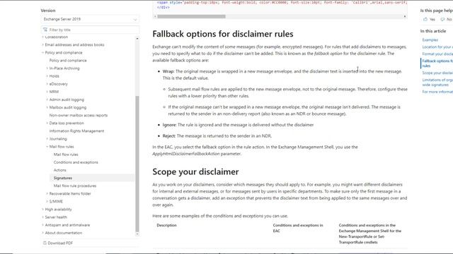Microsoft Exchange - How to setup disclaimer text on all sent emails смотреть онлайн