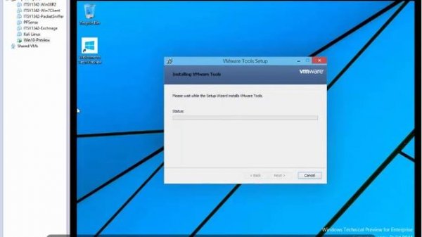 Vmware Tools install on Windows 10 Tech. Preview