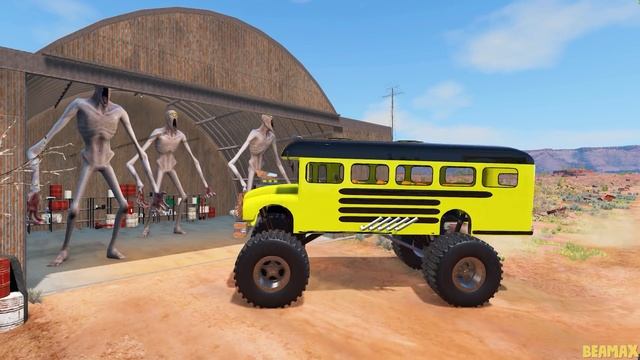 Epic Escape From The Shy Guy (SCP-096) | Monster School Bus VS Giant Bulge | Horror BeamNG | Beamax смотреть онлайн