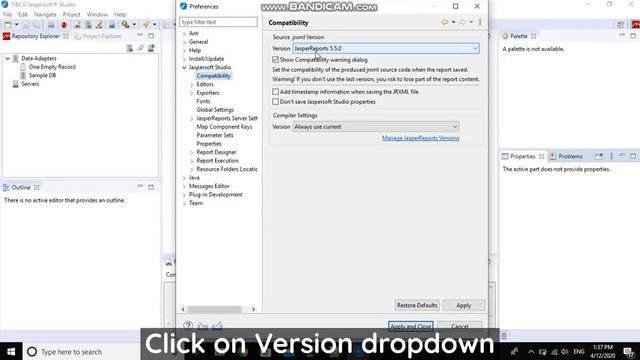 How to change compatibility setting in Tibco Jaspersoft? смотреть онлайн