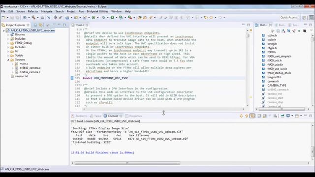 FT90x UVC Camera application example смотреть онлайн