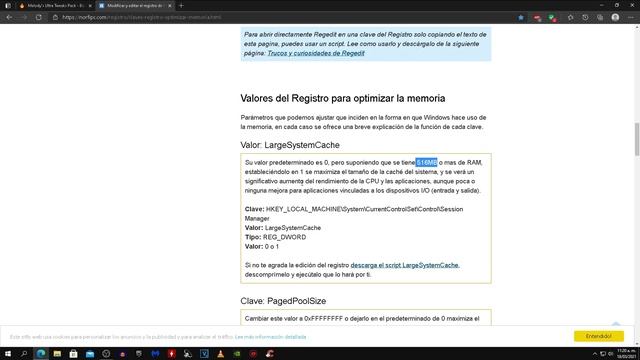 🛠️OPTIMIZAR TAMAÑO DE MEMORIA CACHE (REGEDIT)🛠️ смотреть онлайн