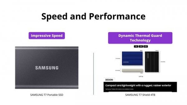 Samsung T7 vs T7 Shield Portable SSD Comparison