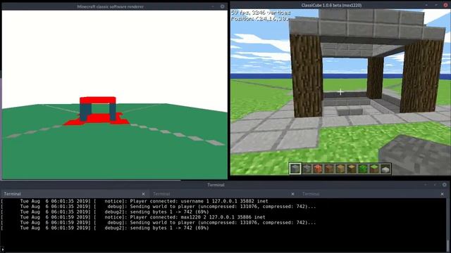 Minecraft Classic Server multiplayer demo! смотреть онлайн