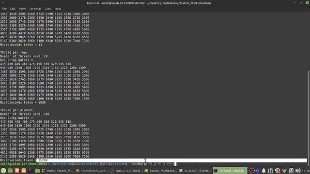 Matrix Multiplication using multithreading (OS Lab 2) смотреть онлайн