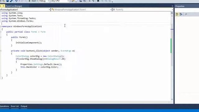 color dialogue control and random form color change on click смотреть онлайн