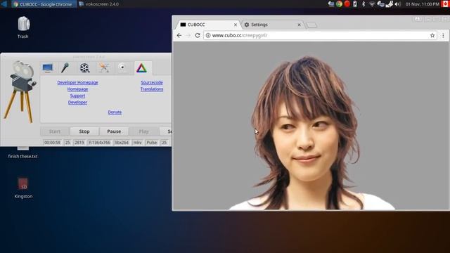 Creepy Girl running on Ubuntu (Chrome) смотреть онлайн