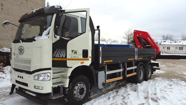 Мощный бортовой FAW с КМУ ИНМАН ИМ 320 смотреть онлайн