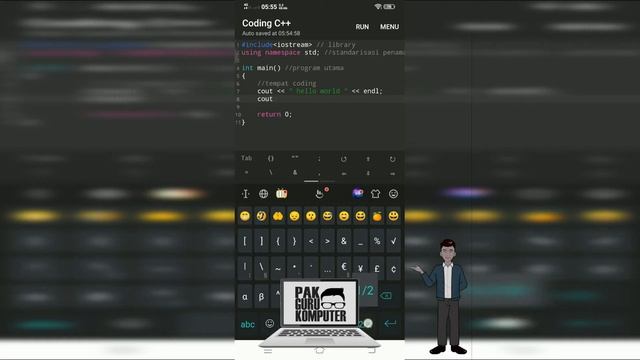 Belajar Coding C++ pada Android/handphone (Mobile) Menggunakan Aplikasi Coding C++ смотреть онлайн