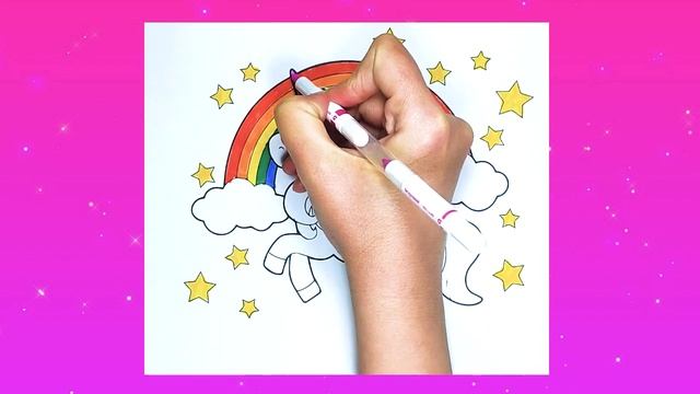 Раскраска "Спящая единорожка" / Sleeping unicorn coloring смотреть онлайн