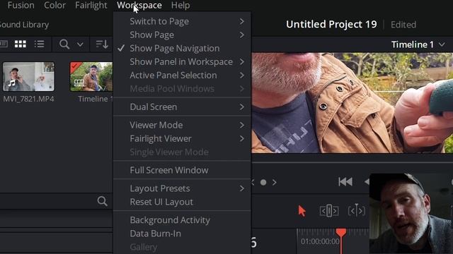 Resetting Workspace DaVinci Resolve смотреть онлайн