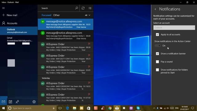 Customize Notifications in Mail App for Windows 10 смотреть онлайн