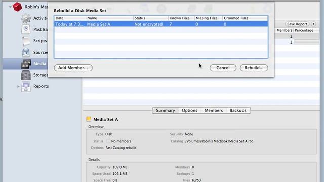 Using Catalog Rebuild-Disk Media Sets in Retrospect for Mac смотреть онлайн