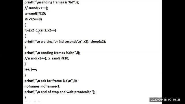 Implementation of Sliding window and stop and wait protocol смотреть онлайн