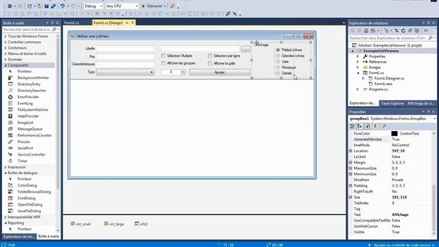 Exemple d'utilisation du ListView en C# смотреть онлайн