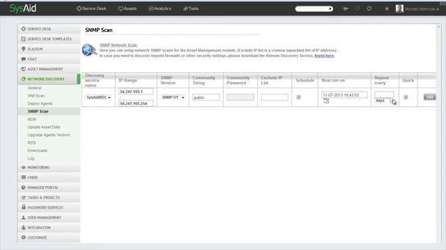 Running SNMP scans in SysAid смотреть онлайн